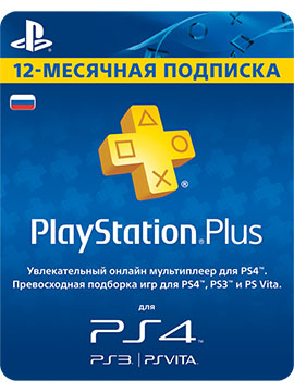 Карта оплаты 12 месяцев в PlayStation Plus